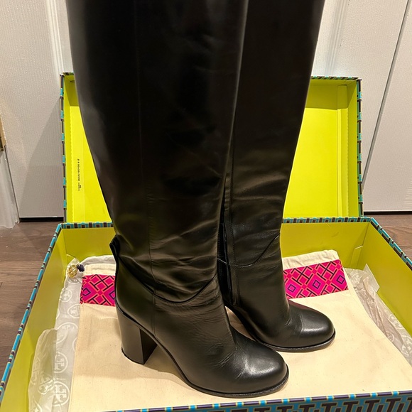 Kate Spade Black Heeled Leather Boots - Picture 5 of 9